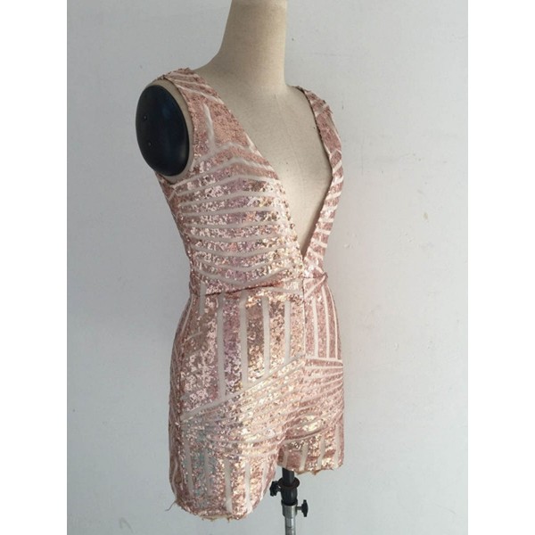 Silky V-Neck Sexy Sleeveless Rompers