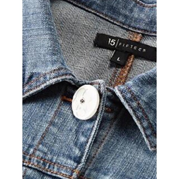 Single Row Buckle Women's Jeans Jacket